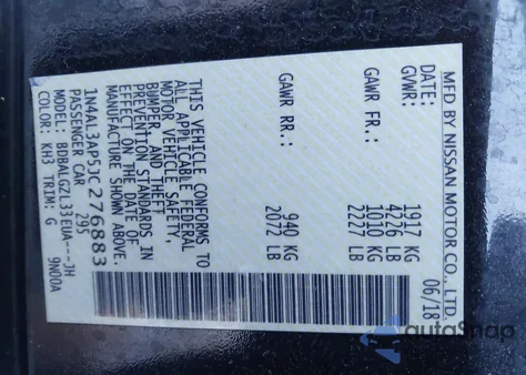 2018 Nissan Altima 2.5 S z USA, uszkodzony, nr VIN 1N4AL3AP5JC276883